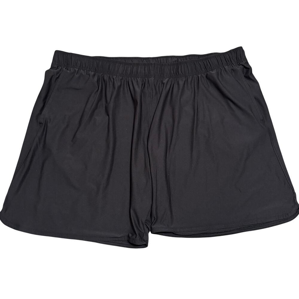 Athletic Works Mens 3XL DriWorks Black Running Shorts Elastic Waist Pocket 48-50